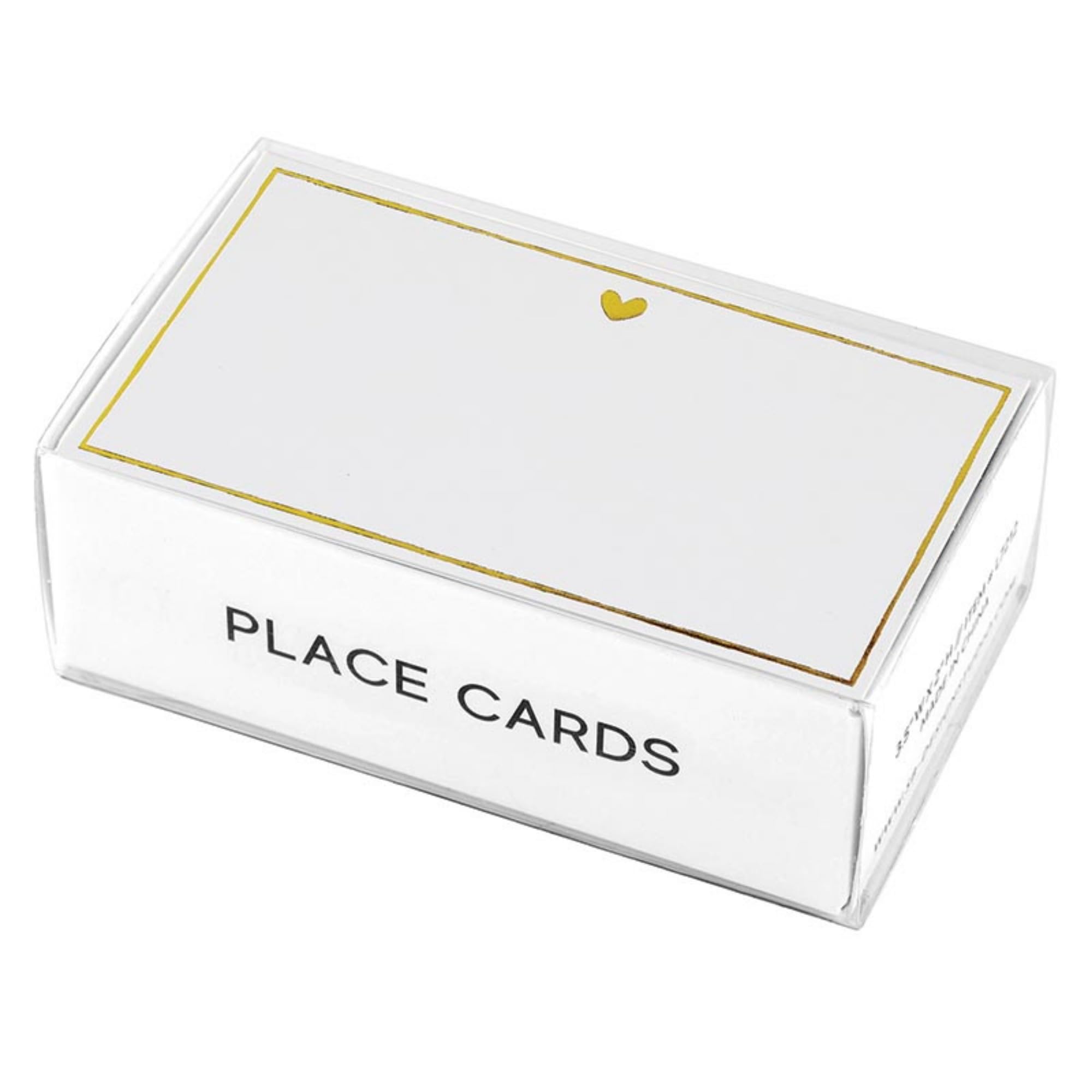 Santa Barbara Design Studio Place Cards Gold Foil Party Tabletop Décor Food Identifying or Name Card Set, 36-Count, Gold Heart