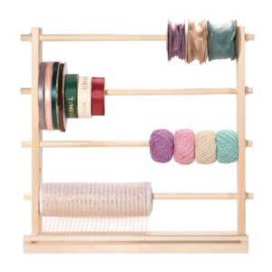 punluxu ribbon organizer storage rack spool holder sewing craft wreath mesh crochet thread tulle roll washi tape craft gift florist wrapping,19.6 in