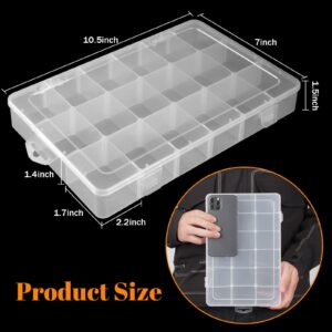 Bluedale 18 Grids Plastic Bead Organizer Box, Detachable Craft Organizer Container, Large Compartment Box with Dividers for Jewelry, Art DIY, Washi Tapes, Fishing Box, Tackle Box