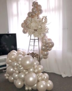 pearl white balloons garland arch kit different sizes 70 pack18/12/10/5 inch double-stuffed white ivory latex balloon for wedding birde to be birthday anniversary decorations