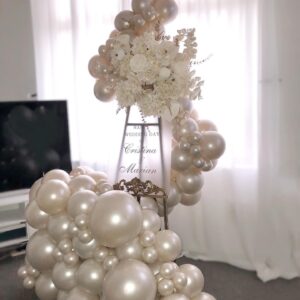 Pearl White Balloons Garland Arch Kit Different Sizes 70 PACK18/12/10/5 Inch Double-Stuffed White Ivory Latex Balloon for Wedding Birde to be Birthday Anniversary Decorations