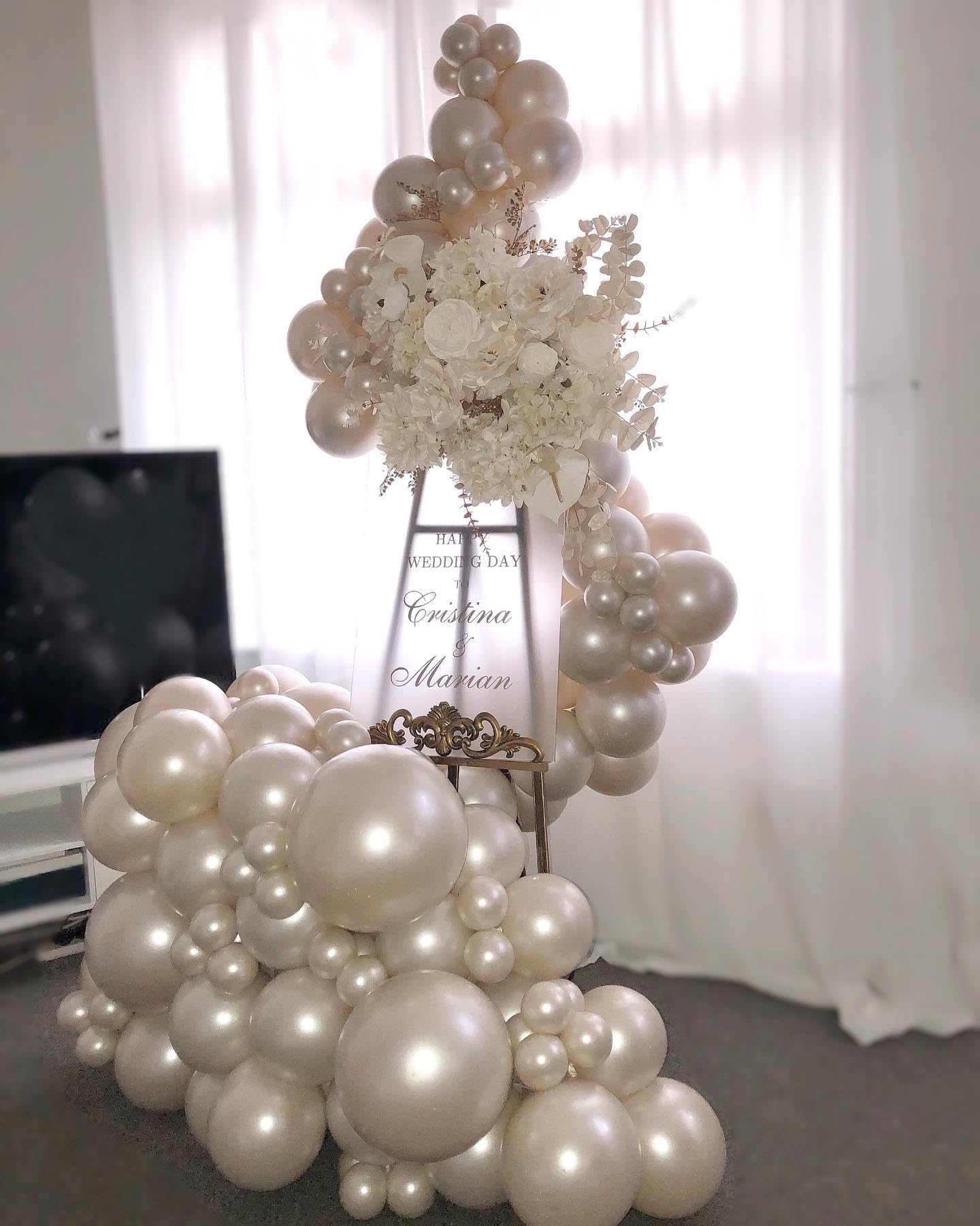 Pearl White Balloons Garland Arch Kit Different Sizes 70 PACK18/12/10/5 Inch Double-Stuffed White Ivory Latex Balloon for Wedding Birde to be Birthday Anniversary Decorations