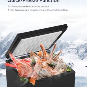 SOUKOO Chest Freezer Super-low temperature Freezers 14℉ to -40℉ (Black, 3.5 Cubic Feet), (UlTRA)