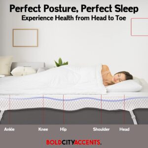 Bold City Accents Memory Foam Mattress Topper - 2 Inch Gel Infused Medium Soft Full Size Mattress Topper - Cooling Mattress Topper Full, CertiPUR-US Certified