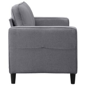 PUREMIND Grey Loveseat Couch for Small Spaces,Cozy Comfy Two Seater Couch,Lounge Small Sofa for Bedroom,Corner Couch Sofa,Loveseat Sofa with Storage Space