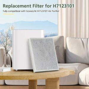 2 Pack H7123101/ H211 / H211S True HEPA Replacement Filter for Govee Life Smart Air Purifier, 4 Layers H13 True HEPA Air Filter for Dust, Pollen, 2 Pack HEPA Filter + 4 Washable Pre-filter