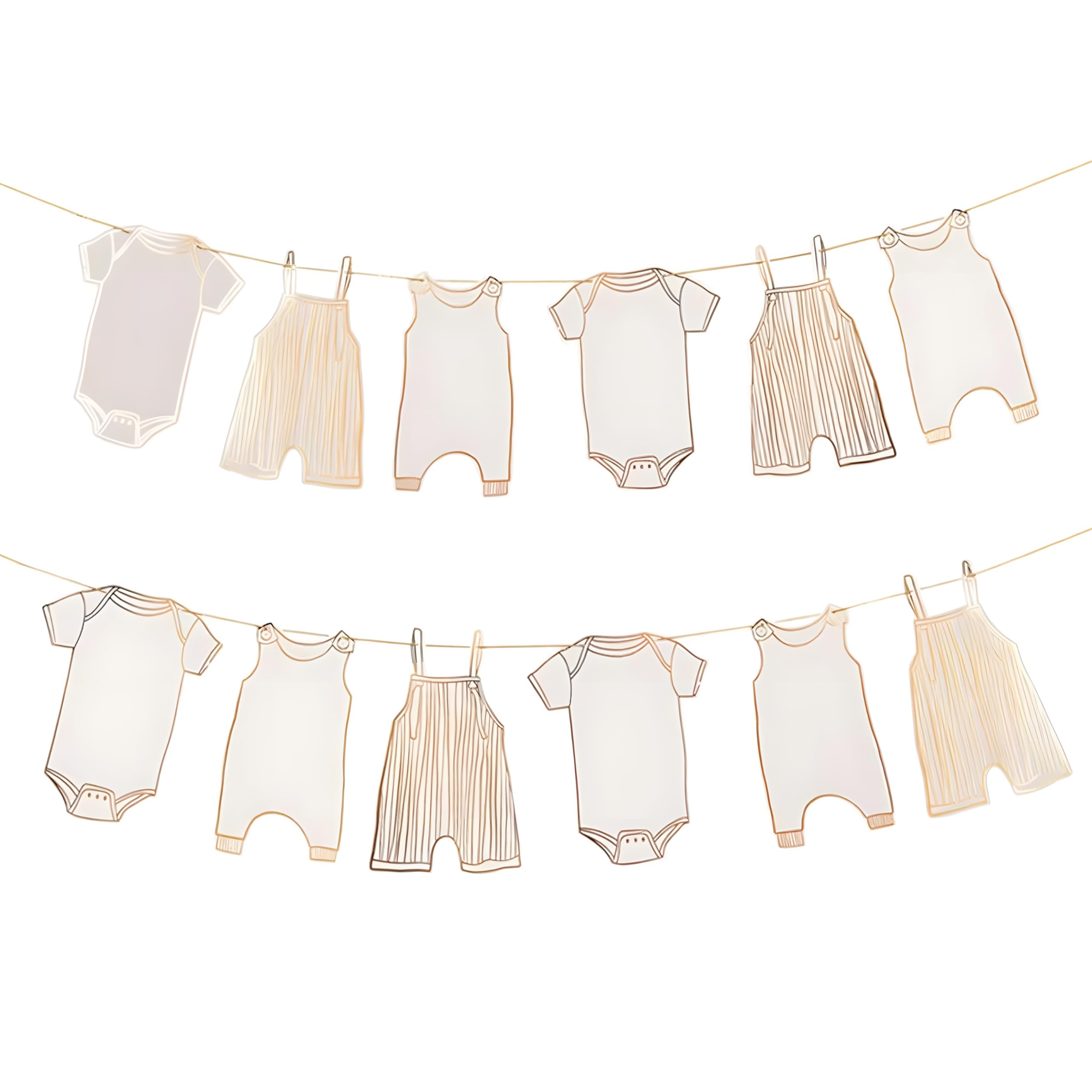 Neutral Gold Baby Shower Bunting for Baby Shower Decorations 12Pcs Baby Shower Banner for Neutral New Baby Party, Girl Boy Baby Shower Decor