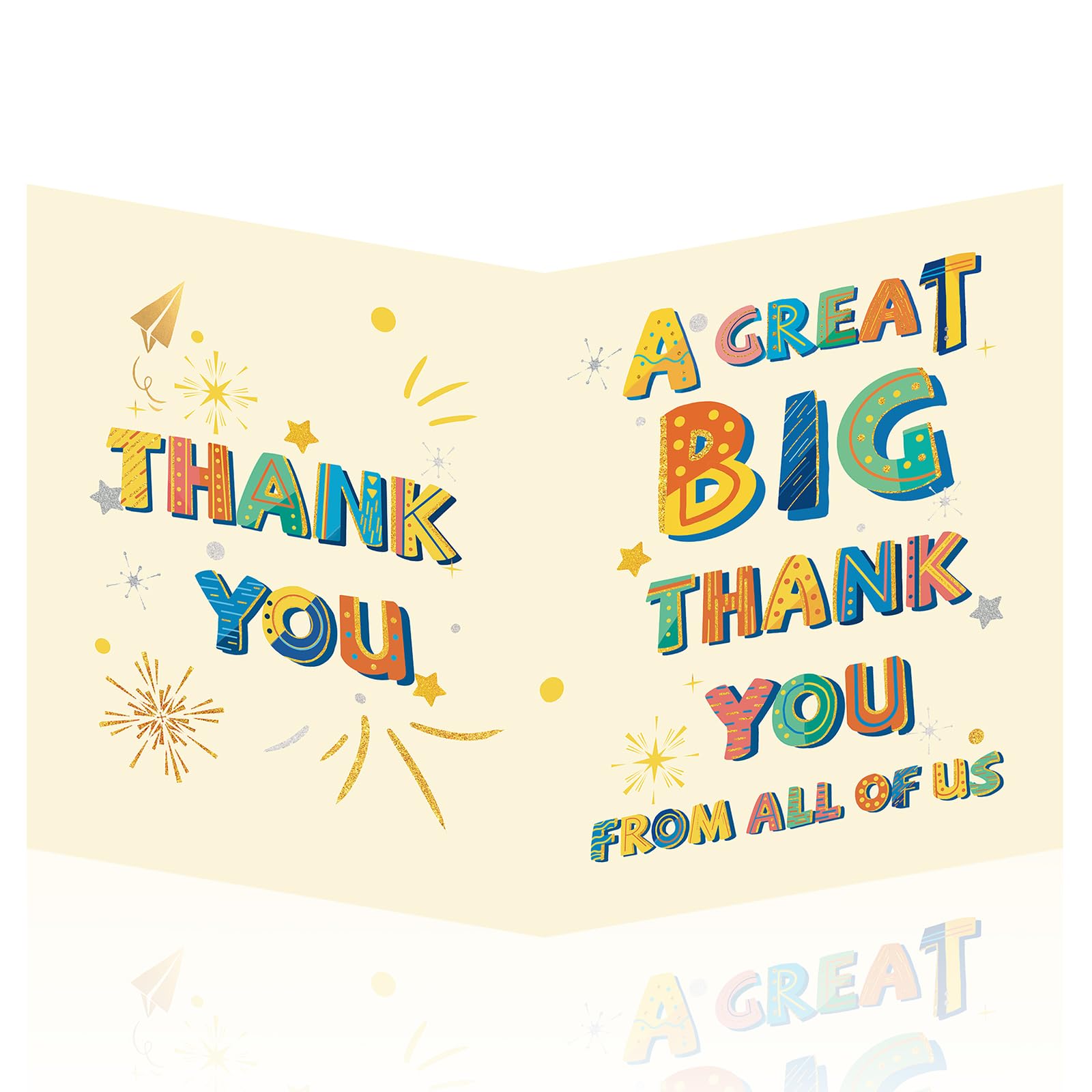 HOMANGA Large Thank You Card, 13.8 x 21.6 Inch Jumbo Colorful Thank You Card, A Great Big Thank You Card with Envelope, Giant Appreciation Greeting Card, Huge Gratitude Card for Boss, Teacher, Couch