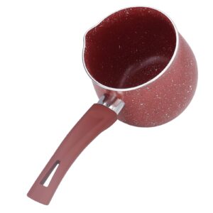 Milk Pan, Portable Milk Pot with Long Handle Aluminum Alloy Small Saucepan Non Stick Coating Mini Sauce Pan with Pour Spout Versatile Milk Boiling Pot with Hanging Hole(Red)