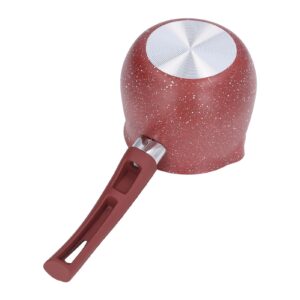 Milk Pan, Portable Milk Pot with Long Handle Aluminum Alloy Small Saucepan Non Stick Coating Mini Sauce Pan with Pour Spout Versatile Milk Boiling Pot with Hanging Hole(Red)