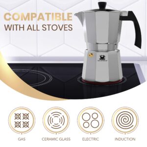 Cafe Du Chateau French Press & Espresso Maker - Elevate Your Coffee Experience with 4-Level Filtration, BPA-Free Glass, and Transparent Lid Brilliance - Perfect Coffee & Tea & Espresso