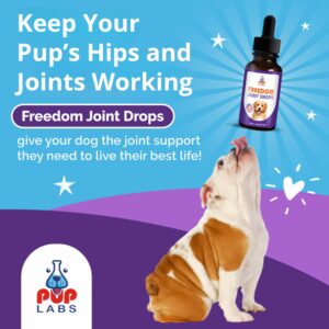 Pup Labs Freedom Joint Drops - Dog Joint Support Supplement with Human-Grade Ingredients - No Fillers, Preservatives, Additives, or Artificial Ingredients, 30 ml Dropper