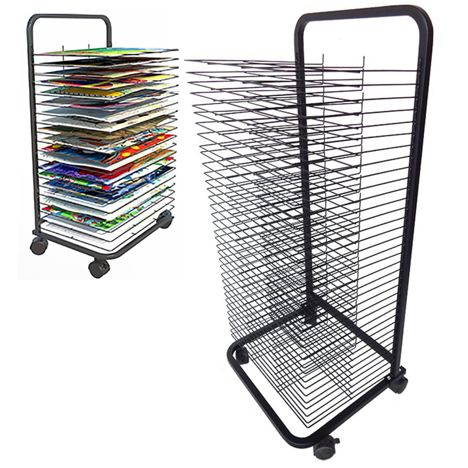 Art Drying Rack for Classroom Paint Drying Rack Functional&Mobile Paint Drying Rack Mobile Classroom Painting Artwork Drying Rack With Wheels Ideal For Schools&Art Clubs(20/25/30/35 Floors??35flo