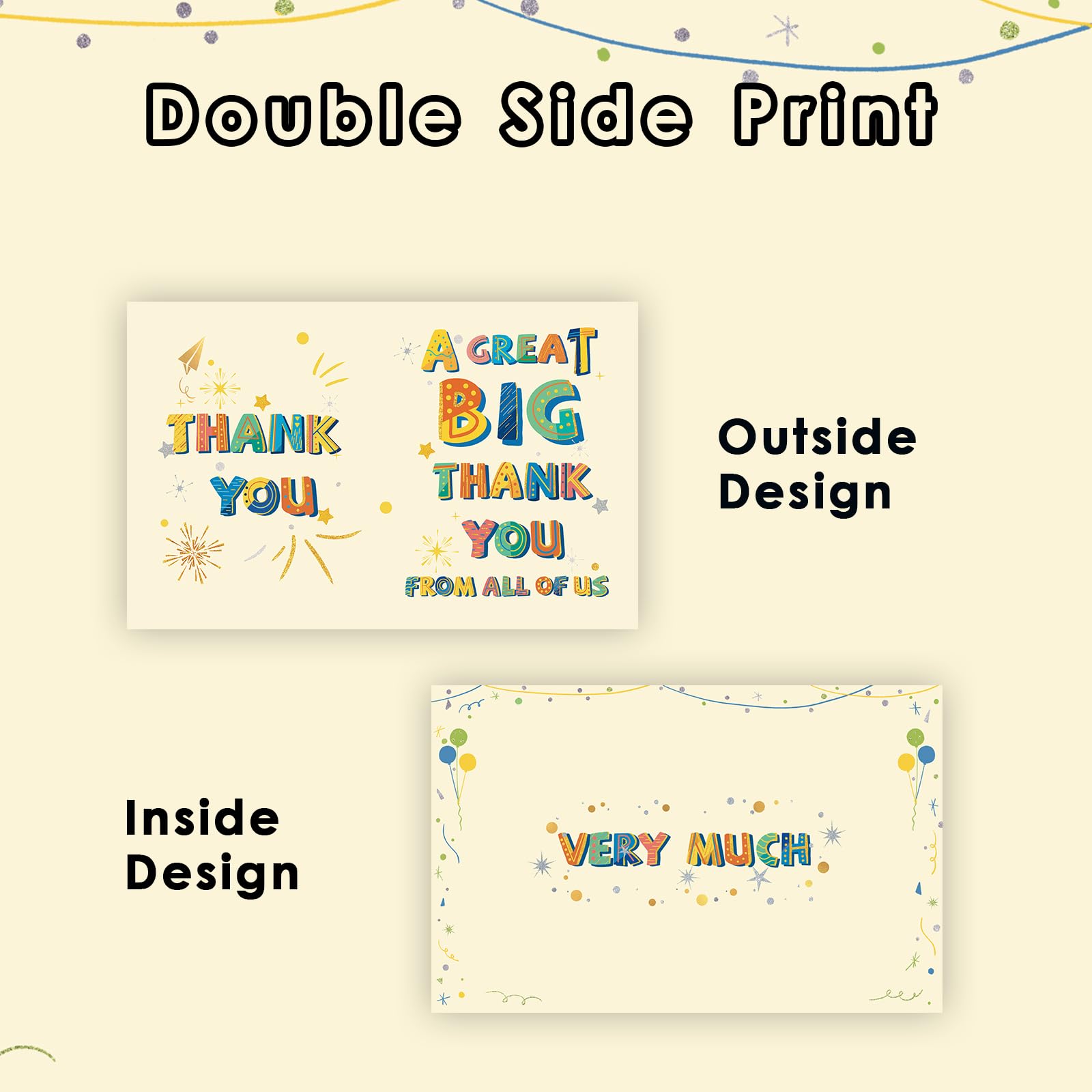 HOMANGA Large Thank You Card, 13.8 x 21.6 Inch Jumbo Colorful Thank You Card, A Great Big Thank You Card with Envelope, Giant Appreciation Greeting Card, Huge Gratitude Card for Boss, Teacher, Couch