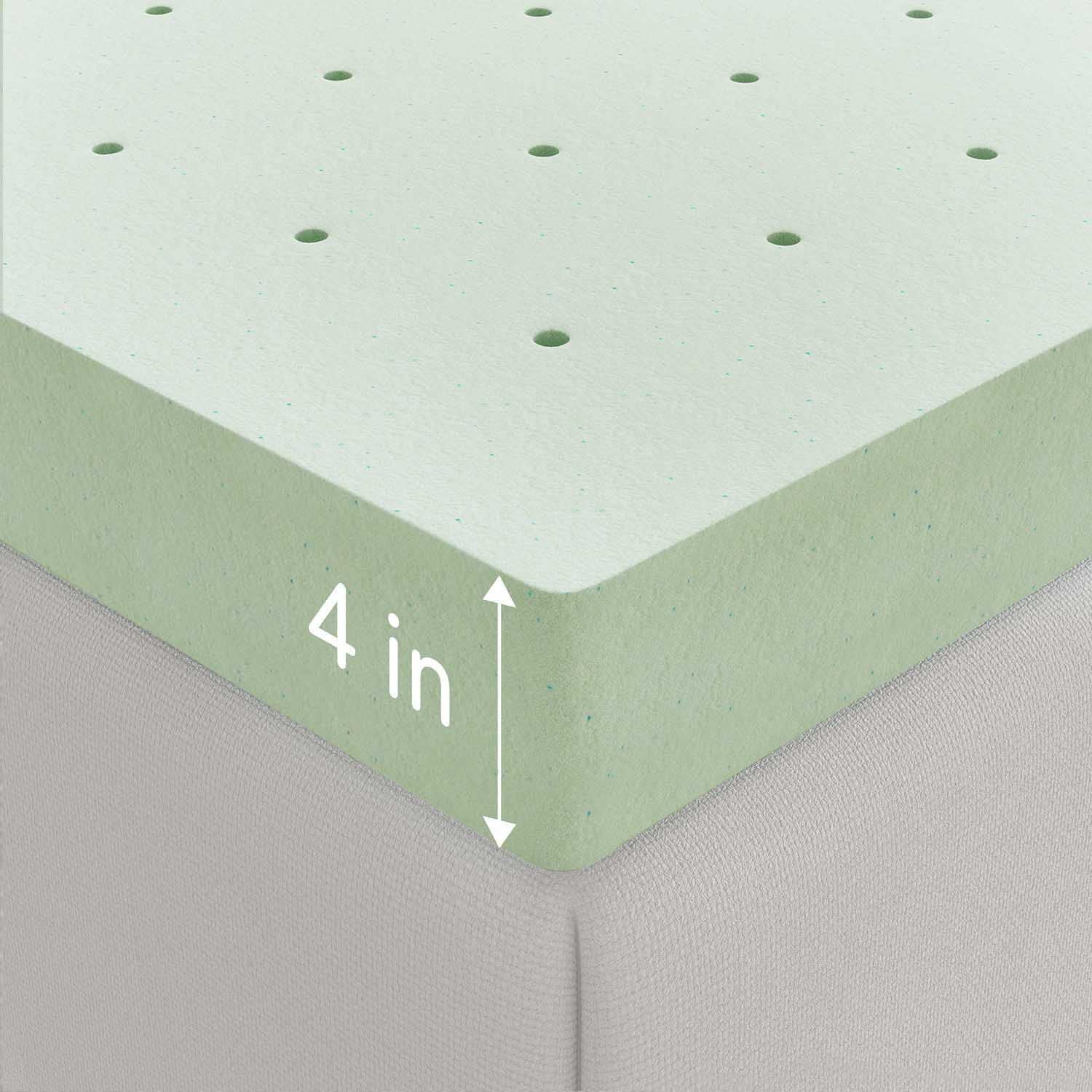 Novilla Mattress Topper King, High Density 4 Inch Memory Foam Mattress Topper with Gel Infusion for Pressure-Relieving & Cooling, Medium Soft King Size Mattress Topper, Airflow Design