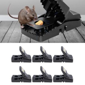 Gavigain 6Pcs Mouse Traps,Plastic Material High Sensitivity Touchless Design Secure Reusable Mouse Catcher Trapping Tool