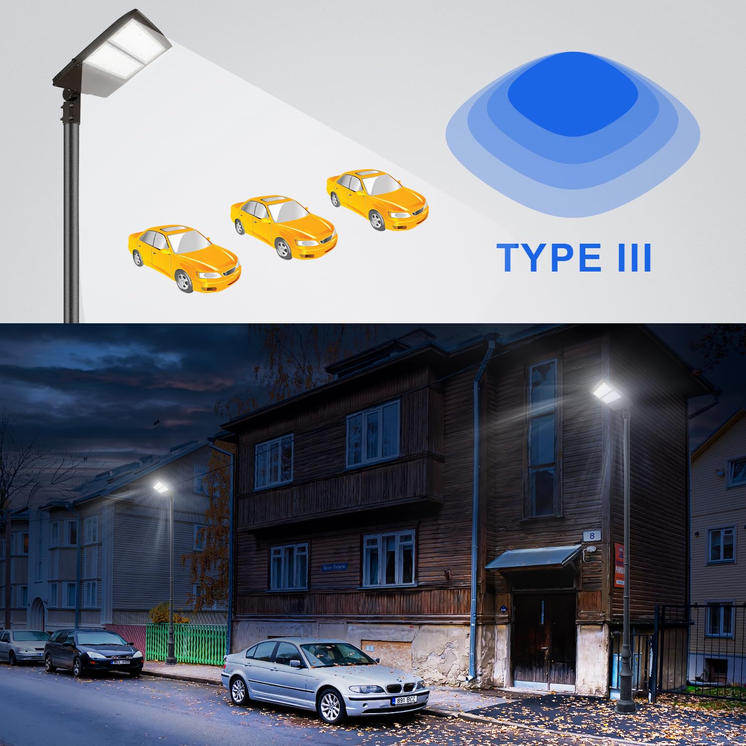 OSTEK 100W LED Parking Lot Light,14000lm (140lm/w) 5000K LED Shoebox Light -Slip Fitter Mount Outdoor Area Street Lighting [200-350W HID/HPS Equiv.] Commercial Outdoor Lighting 100-277V,UL&DLC Listed