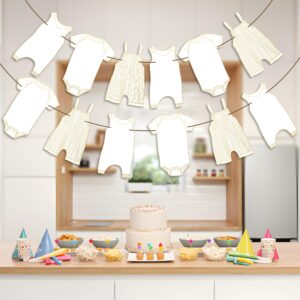 Neutral Gold Baby Shower Bunting for Baby Shower Decorations 12Pcs Baby Shower Banner for Neutral New Baby Party, Girl Boy Baby Shower Decor