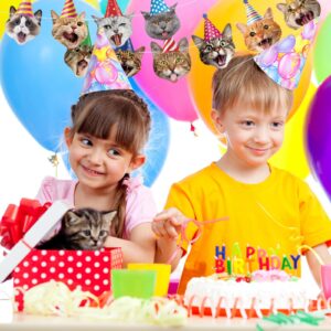 Cat Happy Birthday Banner Cat Birthday Party Decorations Cat Faces Birthday Banner Cat Decorations Banner Garland for Kids Girls Women Cat Birthday Party Supplies