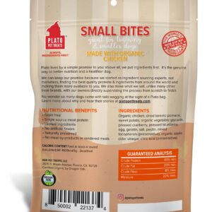 PLATO Small Bites Training Dog Treat Variety Pack, (1) 6oz Bag of Each: Salmon, Organic Chicken, Duck, Lamb, 1.5lb Total