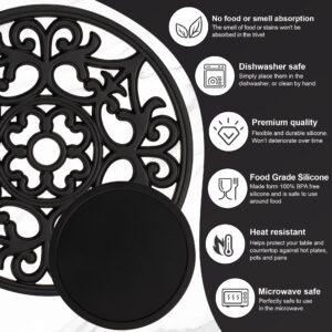 Studio Cornelia's 6 Decorative Heat Resistant Silicone Trivet Mats for Hot Pots, Pans and Dishes + 4 Coasters - Trivets Protect a Kitchen Table, Quartz Counter or Large Countertops from Heat