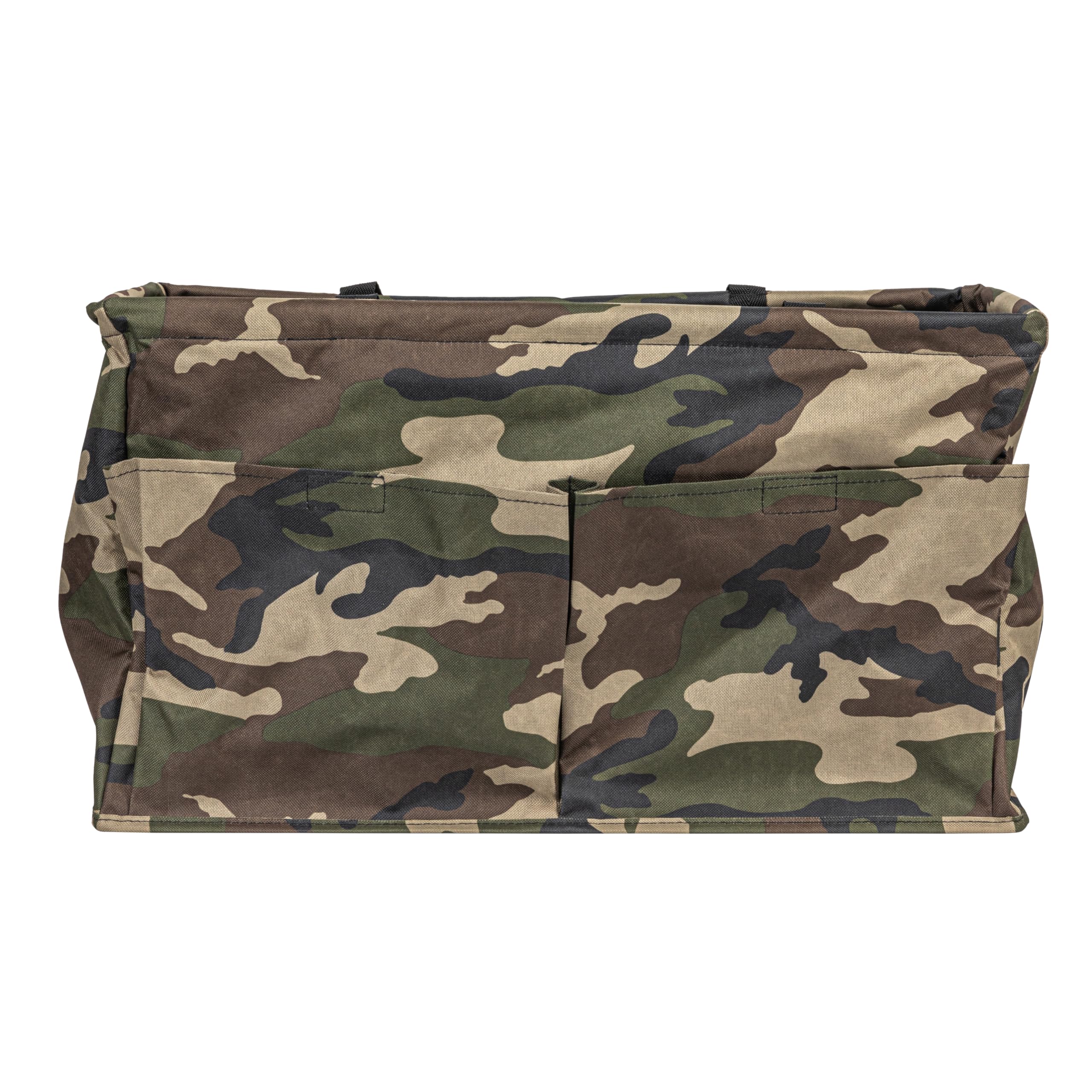 Household Essentials Krush Container All-Purpose Utility Tote, Water-Resistant Vinyl Lining with Pockets, Camo