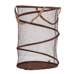 Household Essentials Pop-Up Mesh Laundry Hamper, Brown