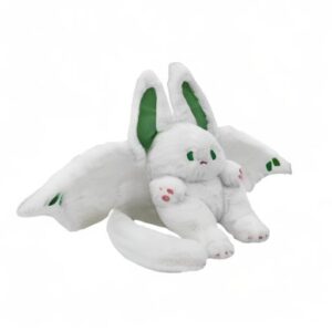 Vseegrs Flying Bunny Rabbit Stuffed Animals, Cute and Fluffy Plush Pillow with Rabbit Ears and Bat Wings, Soft Bat Bunny Stuffed Animal for Kids, Adults, Boys and Girls(Green, 13.7in)