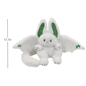 Vseegrs Flying Bunny Rabbit Stuffed Animals, Cute and Fluffy Plush Pillow with Rabbit Ears and Bat Wings, Soft Bat Bunny Stuffed Animal for Kids, Adults, Boys and Girls(Green, 13.7in)