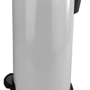 Ready Covers Premium Steel Garbage Trash Can Wastebasket + Built in Compression System + Inner Liner and Foot Pedal - White (40L/13Galloon)