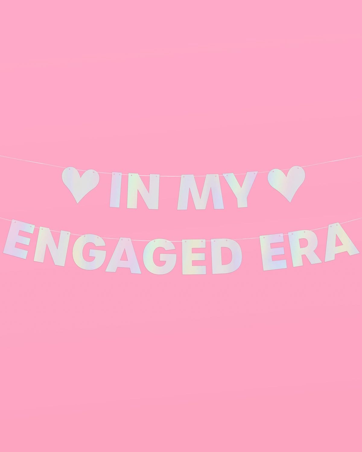 xo, Fetti In My Engaged Era Iridescent Foil Banner - 5 Ft. | Bachelorette Party Decoration, Cute Photo Booth, Bride To Be Backdrop, Bridal Shower Supplies, Engagement Decor