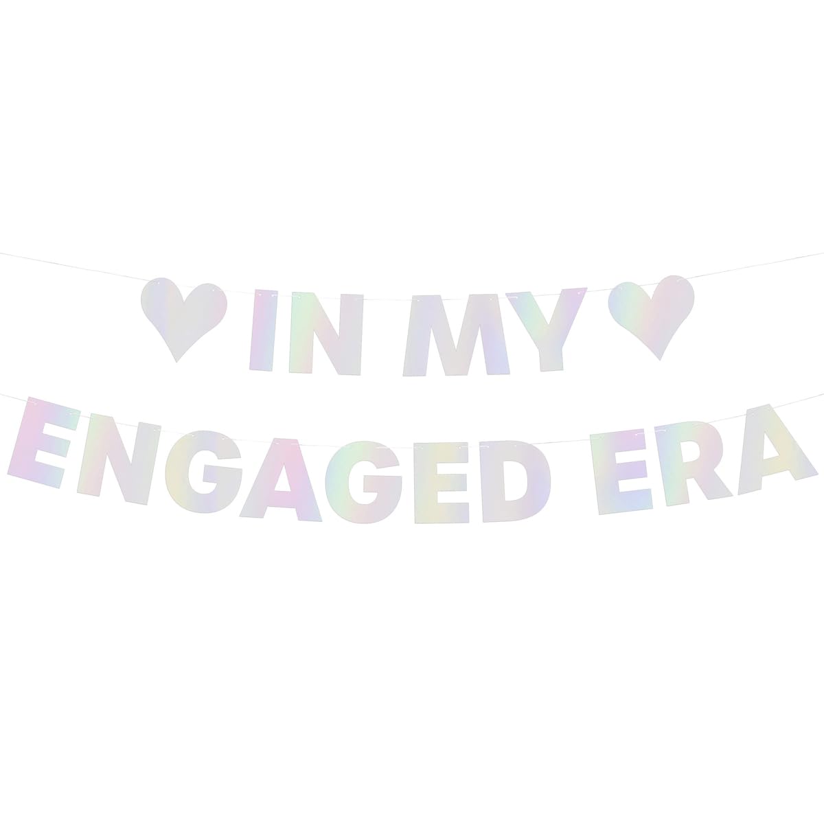 xo, Fetti In My Engaged Era Iridescent Foil Banner - 5 Ft. | Bachelorette Party Decoration, Cute Photo Booth, Bride To Be Backdrop, Bridal Shower Supplies, Engagement Decor