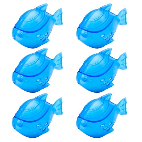 Funmit 6 Pack Universal Humidifier Cleaner Fish Compatible with Almost All Humidifiers and Fish Tanks, Purifies Water, Prevents Hard Water Build-Up, Reduces Scale, Blue