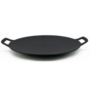 13-inch korean bbq grill pan, cast iron griddle for indoor and outdoor stovetop use