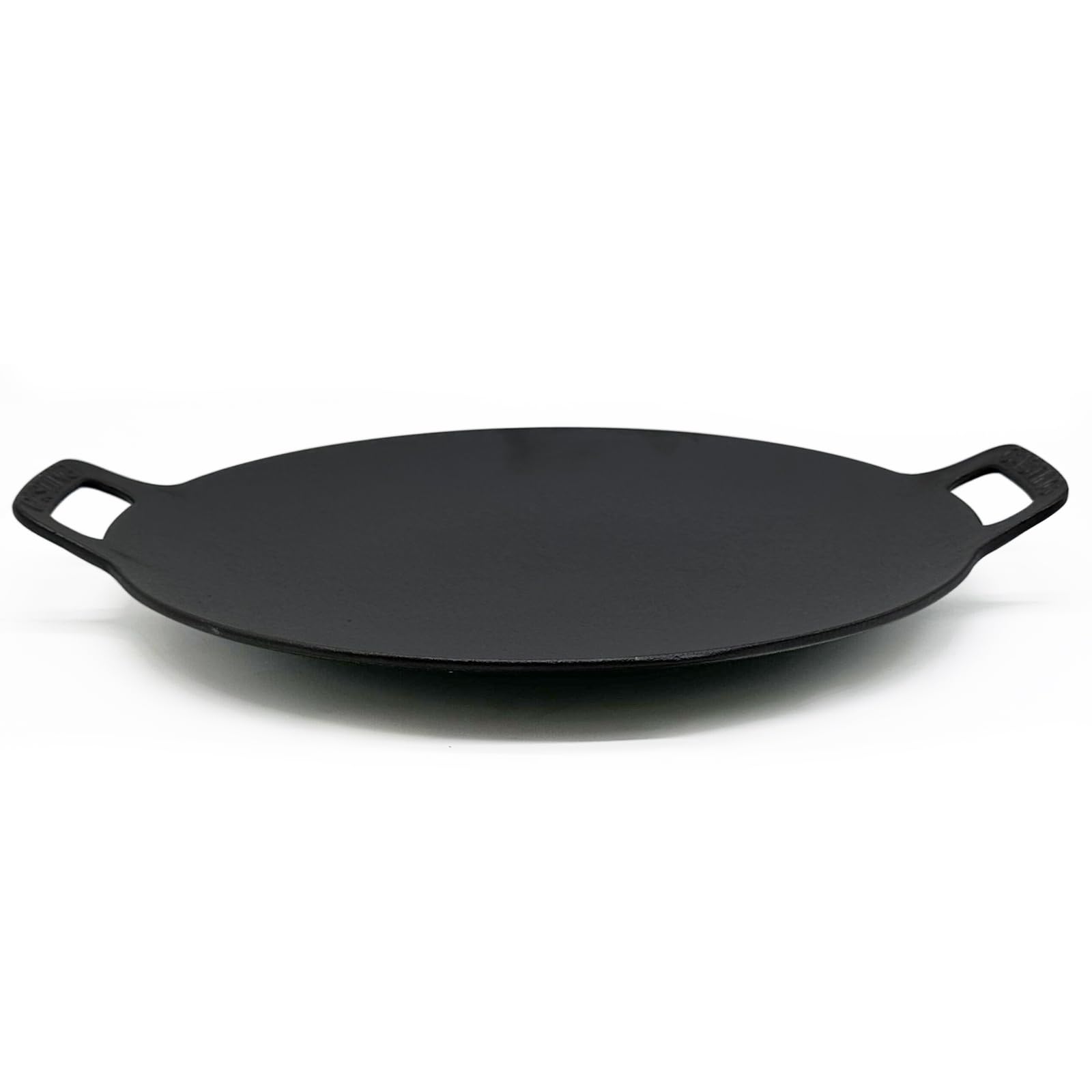 13-Inch Korean BBQ Grill Pan, Cast Iron Griddle for Indoor and Outdoor Stovetop Use