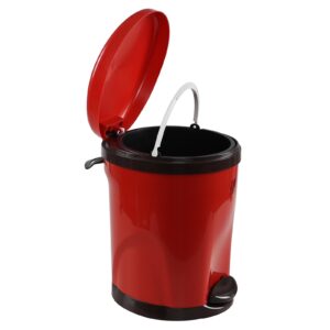 Nesmilers 8 Liters/2.1 Gallons Garbage Can with Step Pedal, Small Trash Can (Red)