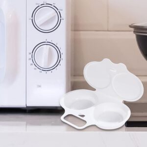 Egg Poacher, 2 Cavity Nonstick Poached Egg Maker with Lid Poached Egg Maker Microwave Eggs Round Poached Eggs Egg Maker Easy to Use Breakfast Egg Cookware EggsSteamer for Home Breakfast