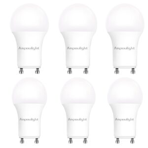 a19 gu24 twist-in day light bulb, 1200lumen warm white 5000k led bulb 12 watt equivalent 75w halogen light, dimmable bulb for ceiling fan pendants, floor lamps, wall lamp-6 pack