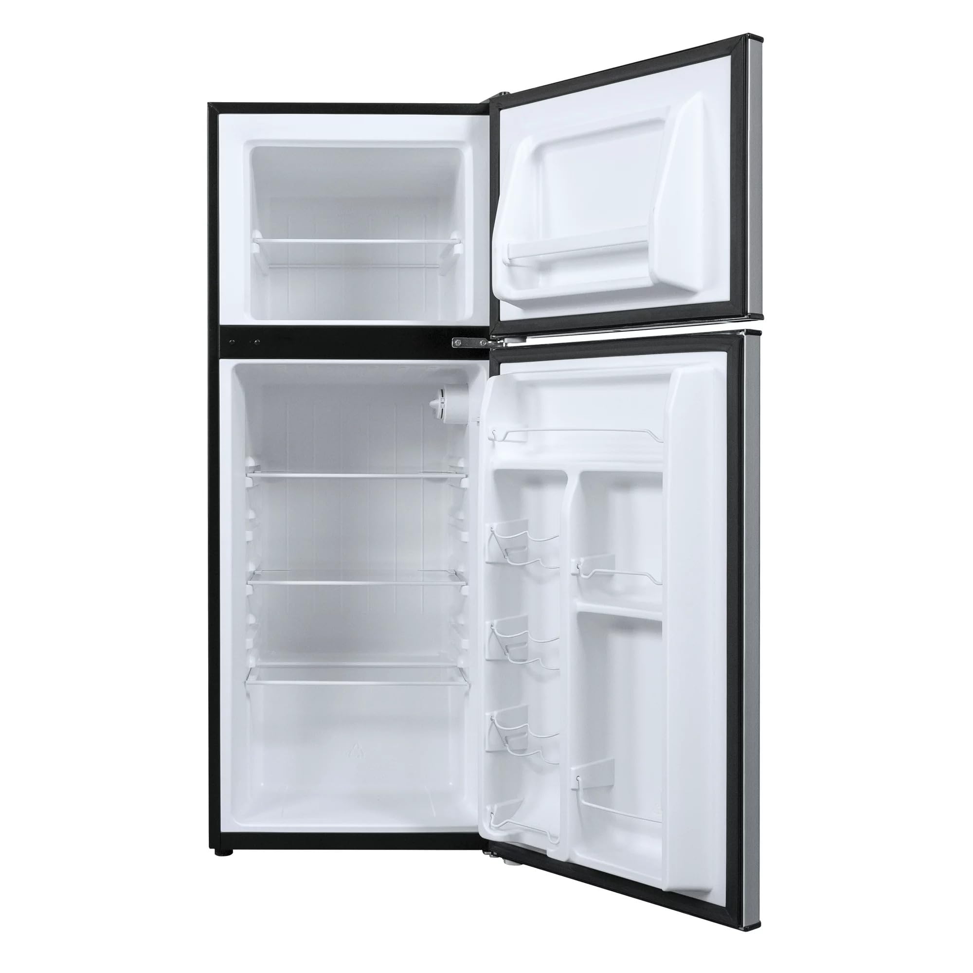 4.6. Cu ft Two Door Mini Refrigerator with Freezer, Stainless Steel