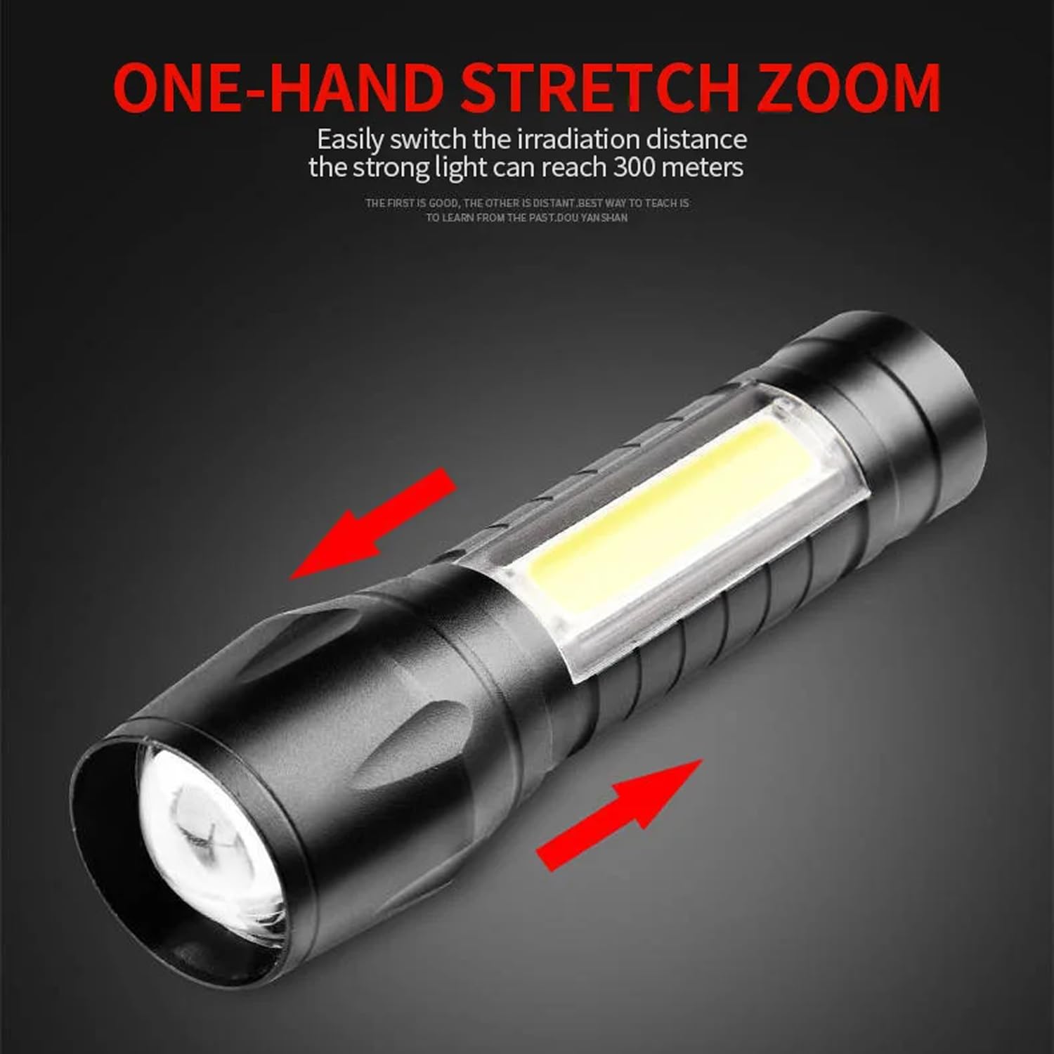 MODOAO LED Flashlight Portable Rechargeable Zoom Mini Flashlight Torch Lantern 3 Modes COB Light Flashlight for Hiking, Camping, Emergency Outdoor Use (5 Pack)