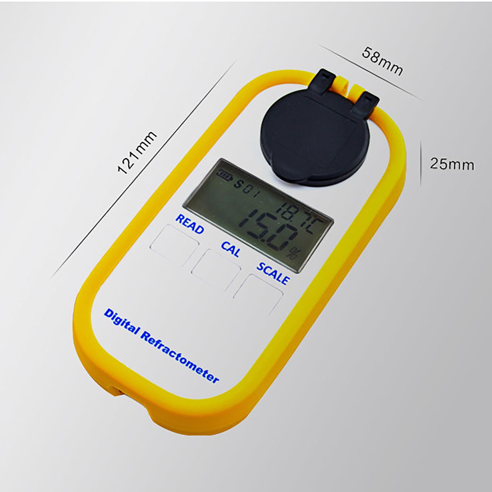 WIKINK Handheld LED Digital Refractometer, 0~90% Brix Meter Refractometer, Dairy Cow Colostrum Concentration Meter, Protein Content Tester Meter, for Sugar Content Test