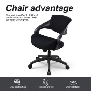 BOJUZIJA Ergonomic Office Computer Desk Chair,Lumbar Support 360°Swivel Task Chair-Black