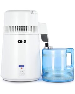 co-z 1.1 gallon water distiller, 750w countertop home 4l distilled clean water maker office countertop distiller water making machine, distill distilling water purifier distillers