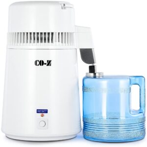 CO-Z 1.1 Gallon Water Distiller, 750W Countertop Home 4L Distilled Clean Water Maker Office Countertop Distiller Water Making Machine, Distill Distilling Water Purifier Distillers