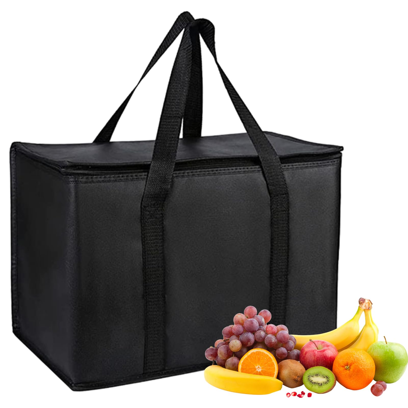 Insulated Grocery Shopping Bags, 65-70 L Capacity Insulated Food Delivery Bag, Large Thermal Insulation Bags, Collapsible Cooler Bag for Groceries, Thermal Bags for Food Delivery, Cooler Shopping