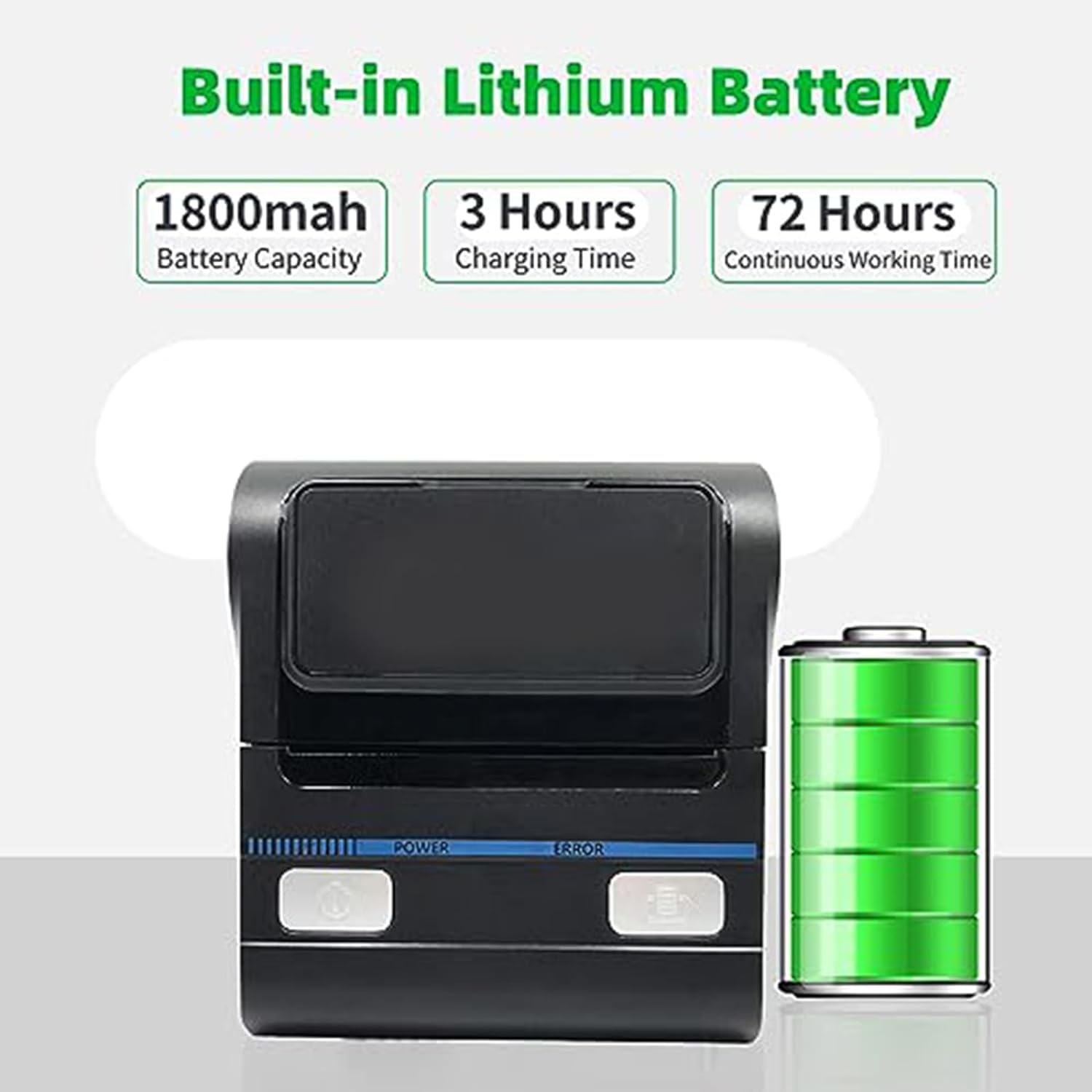 GZGYNADAST 80mm Bluetooth Portable Thermal Receipt Printer,only Compatible with Android/Windows, Can't Support iOS/ipad/MAC,3 inch Ticket Wireless Android Bill Invoice Printer for Small Business