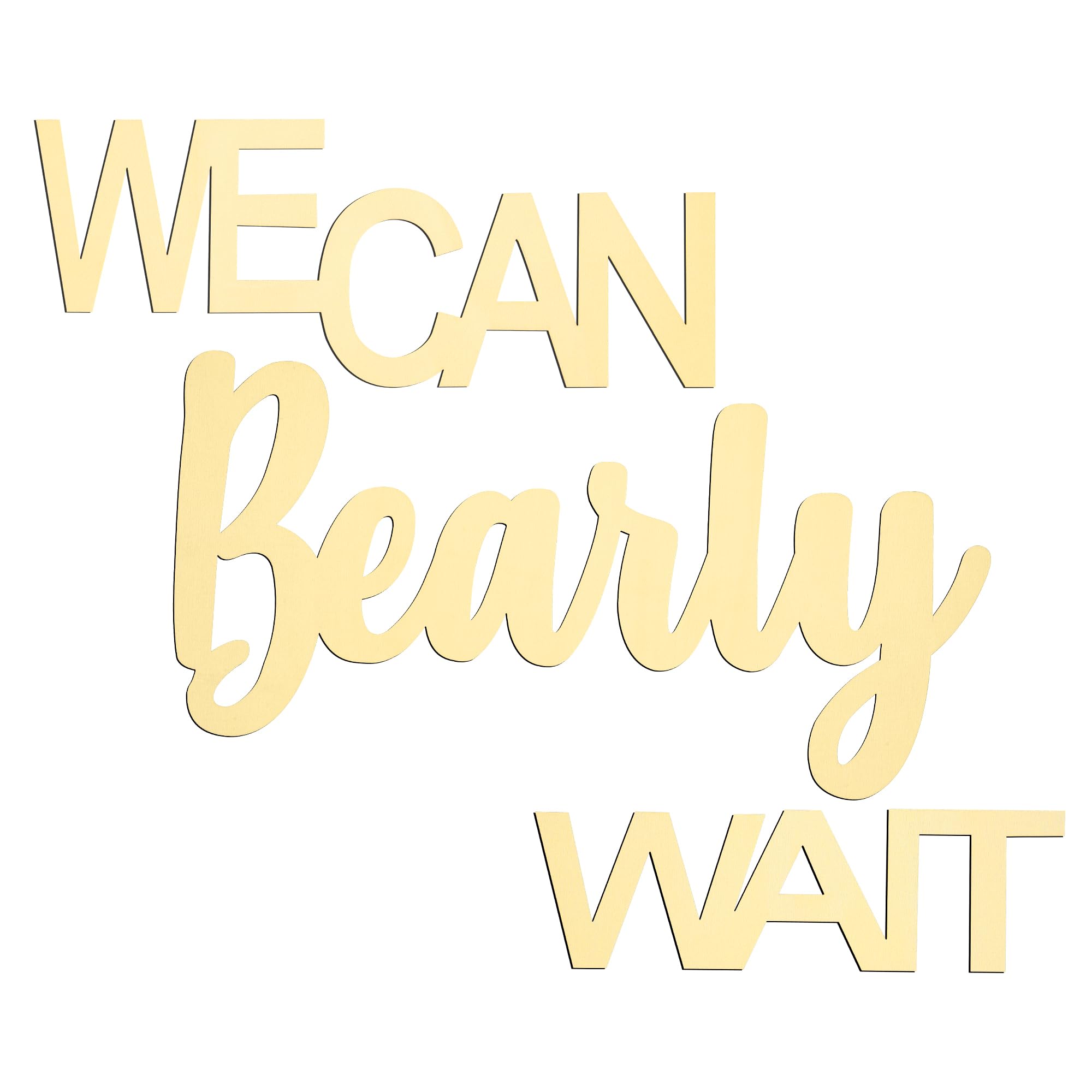 We Can Bearly Wait Sign - Adorable Teddy Bear Baby Shower Decoration Wooden Backdrop for Gender Reveal Party, Baby’s 1st Birthday, and Nursery Decor