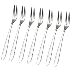 vyooxcy 7pcs professional escargot forks ，crab forks， for shellfish and oyster stainless steel mini salad fruit tasting forks cocktail fork