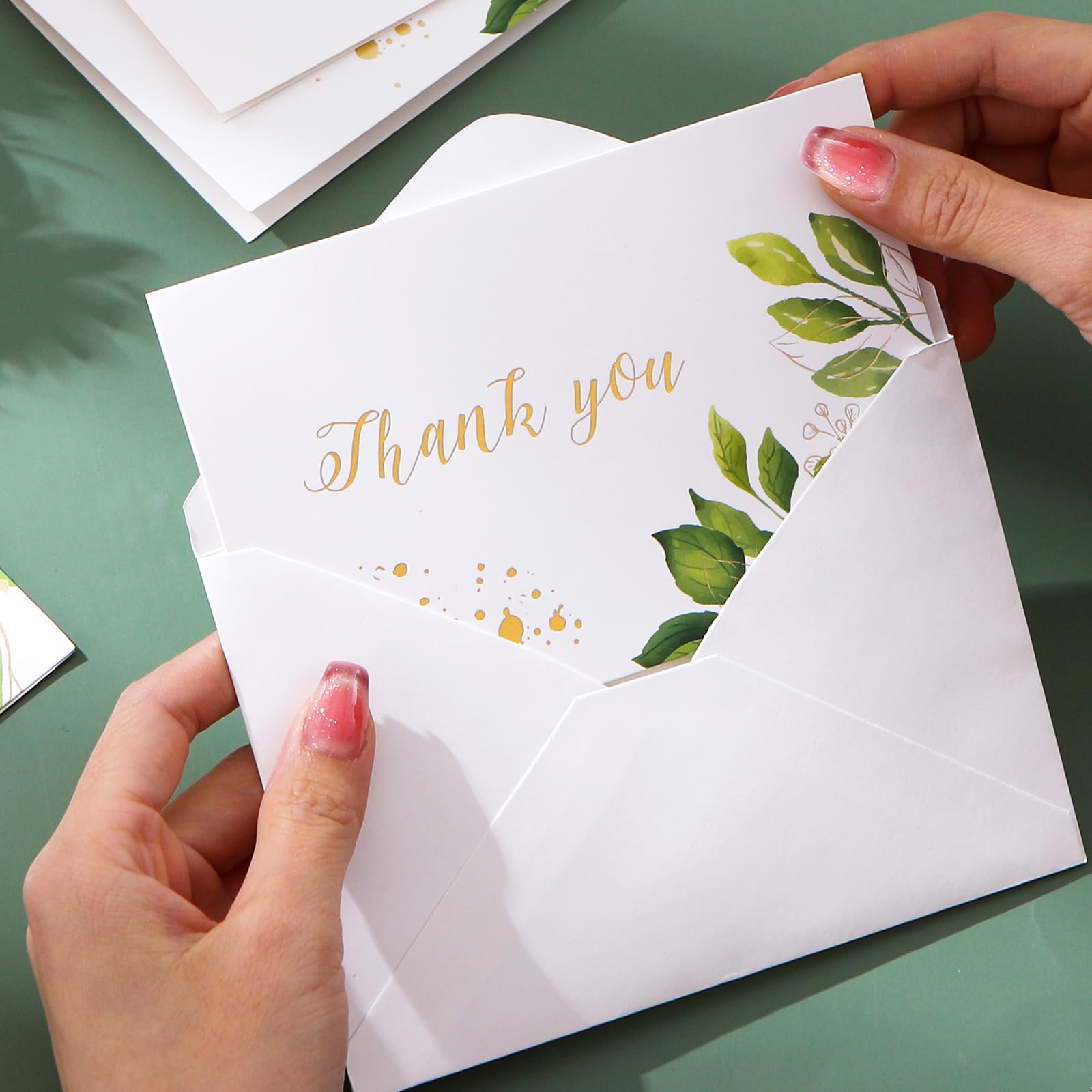 Yowmins Thank You Cards With Envelopes, Spring Cards, Wildflower Thank You Cards Notes, for Wedding, Birthday, Bridal Shower, Ivory, 6 x 4 Inch, Set of 48