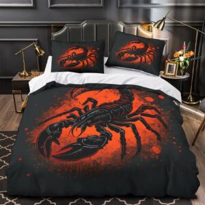 EVMILA Scorpion Comforter Covers Duvet Cover for Boys Girls Quilt Cover 3D Print Insects with Pillow Cases with Zipper Closure Bedding Set Soft Microfiber 3 Pieces Queen（228x228cm）, Style-10